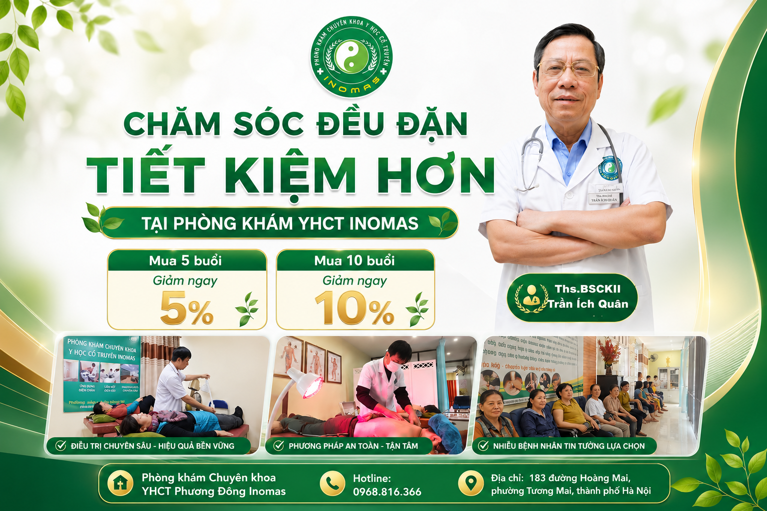 Ưu Đãi Liệu Trình YHCT Inomas – Tiết Kiệm Chi Phí Chăm Sóc Sức Khỏe